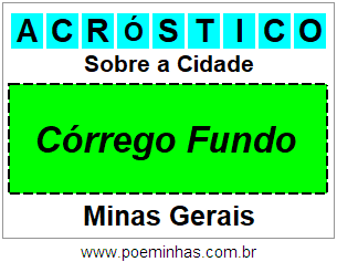 Acróstico Para Imprimir Sobre a Cidade Córrego Fundo