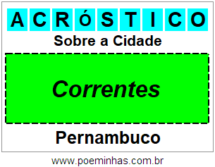 Acróstico Para Imprimir Sobre a Cidade Correntes