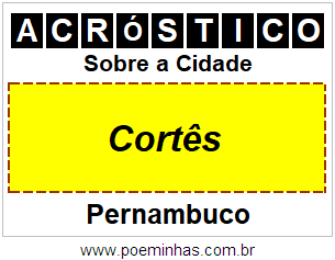 Acróstico Para Imprimir Sobre a Cidade Cortês