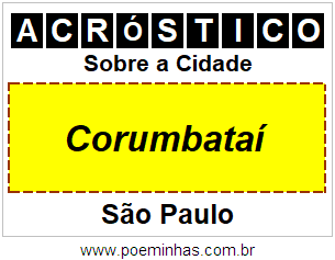 Acróstico Para Imprimir Sobre a Cidade Corumbataí