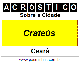 Acróstico Para Imprimir Sobre a Cidade Crateús