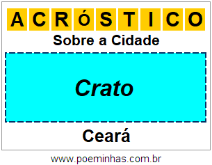 Acróstico Para Imprimir Sobre a Cidade Crato