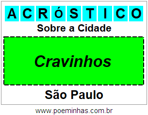 Acróstico Para Imprimir Sobre a Cidade Cravinhos