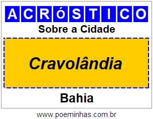 Acróstico Para Imprimir Sobre a Cidade Cravolândia