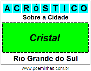 Acróstico Para Imprimir Sobre a Cidade Cristal