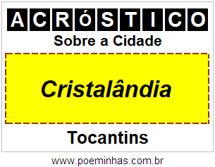 Acróstico Para Imprimir Sobre a Cidade Cristalândia