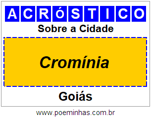 Acróstico Para Imprimir Sobre a Cidade Cromínia