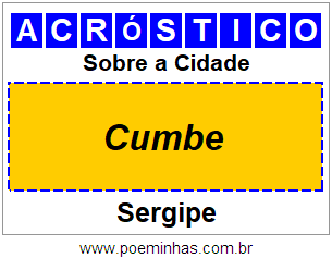 Acróstico Para Imprimir Sobre a Cidade Cumbe