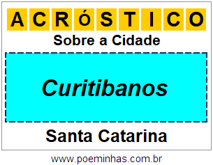 Acróstico Para Imprimir Sobre a Cidade Curitibanos