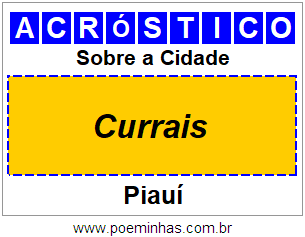 Acróstico Para Imprimir Sobre a Cidade Currais