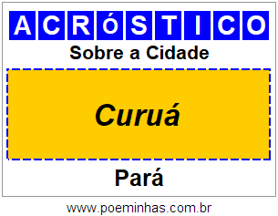 Acróstico Para Imprimir Sobre a Cidade Curuá