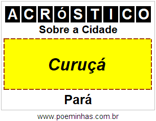 Acróstico Para Imprimir Sobre a Cidade Curuçá