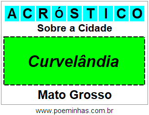 Acróstico Para Imprimir Sobre a Cidade Curvelândia