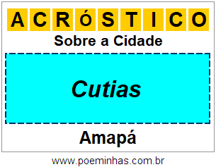 Acróstico Para Imprimir Sobre a Cidade Cutias