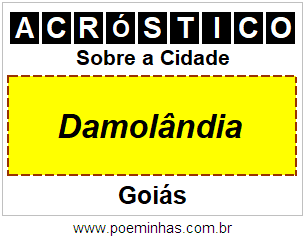 Acróstico Para Imprimir Sobre a Cidade Damolândia