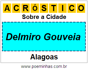 Acróstico Para Imprimir Sobre a Cidade Delmiro Gouveia