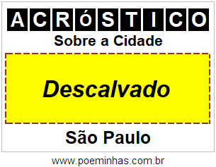 Acróstico Para Imprimir Sobre a Cidade Descalvado