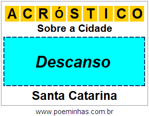 Acróstico Para Imprimir Sobre a Cidade Descanso