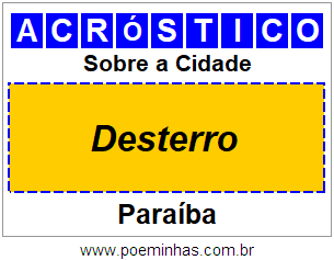 Acróstico Para Imprimir Sobre a Cidade Desterro