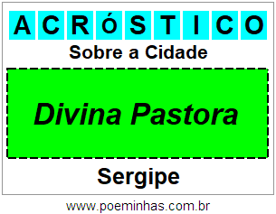 Acróstico Para Imprimir Sobre a Cidade Divina Pastora