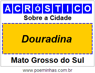 Acróstico Para Imprimir Sobre a Cidade Douradina