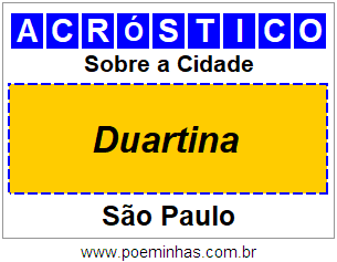 Acróstico Para Imprimir Sobre a Cidade Duartina