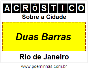 Acróstico Para Imprimir Sobre a Cidade Duas Barras