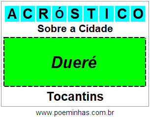 Acróstico Para Imprimir Sobre a Cidade Dueré