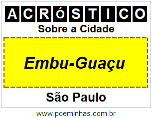 Acróstico Para Imprimir Sobre a Cidade Embu-Guaçu