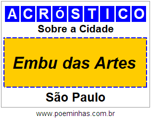 Acróstico Para Imprimir Sobre a Cidade Embu das Artes