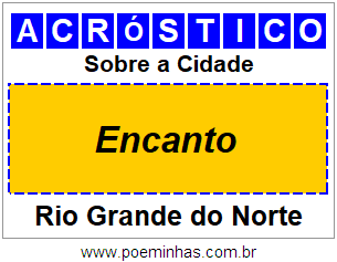 Acróstico Para Imprimir Sobre a Cidade Encanto