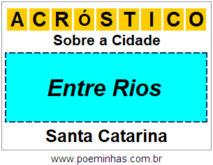 Acróstico Para Imprimir Sobre a Cidade Entre Rios