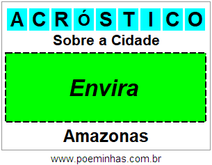 Acróstico Para Imprimir Sobre a Cidade Envira