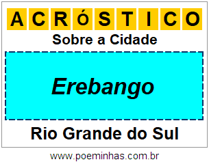 Acróstico Para Imprimir Sobre a Cidade Erebango