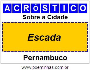 Acróstico Para Imprimir Sobre a Cidade Escada