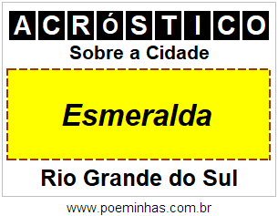 Acróstico Para Imprimir Sobre a Cidade Esmeralda