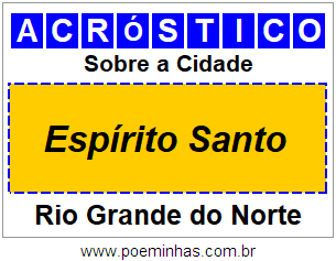 Acróstico Para Imprimir Sobre a Cidade Espírito Santo