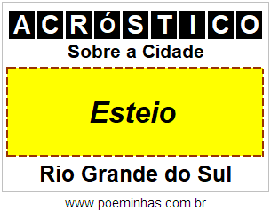 Acróstico Para Imprimir Sobre a Cidade Esteio