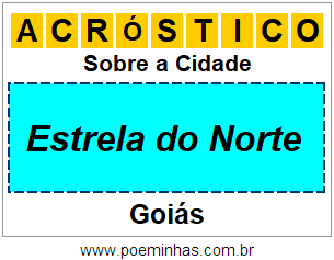 Acróstico Para Imprimir Sobre a Cidade Estrela do Norte