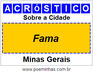 Acróstico Para Imprimir Sobre a Cidade Fama