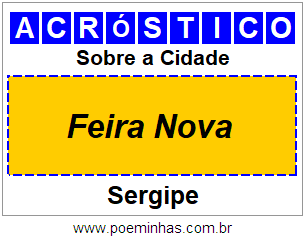 Acróstico Para Imprimir Sobre a Cidade Feira Nova