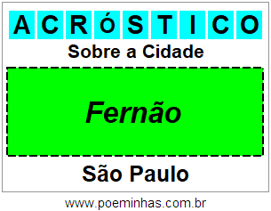 Acróstico Para Imprimir Sobre a Cidade Fernão