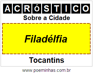 Acróstico Para Imprimir Sobre a Cidade Filadélfia