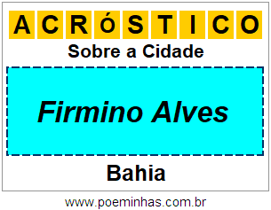 Acróstico Para Imprimir Sobre a Cidade Firmino Alves