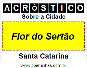 Acróstico Para Imprimir Sobre a Cidade Flor do Sertão