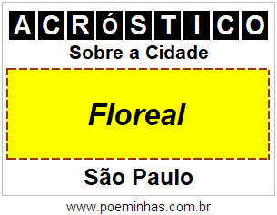 Acróstico Para Imprimir Sobre a Cidade Floreal