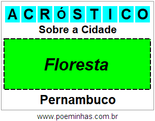 Acróstico Para Imprimir Sobre a Cidade Floresta