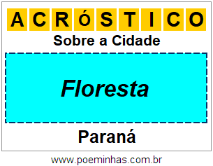 Acróstico Para Imprimir Sobre a Cidade Floresta