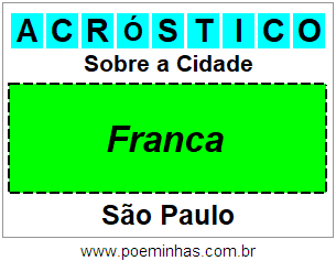 Acróstico Para Imprimir Sobre a Cidade Franca