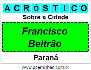 Acróstico Para Imprimir Sobre a Cidade Francisco Beltrão